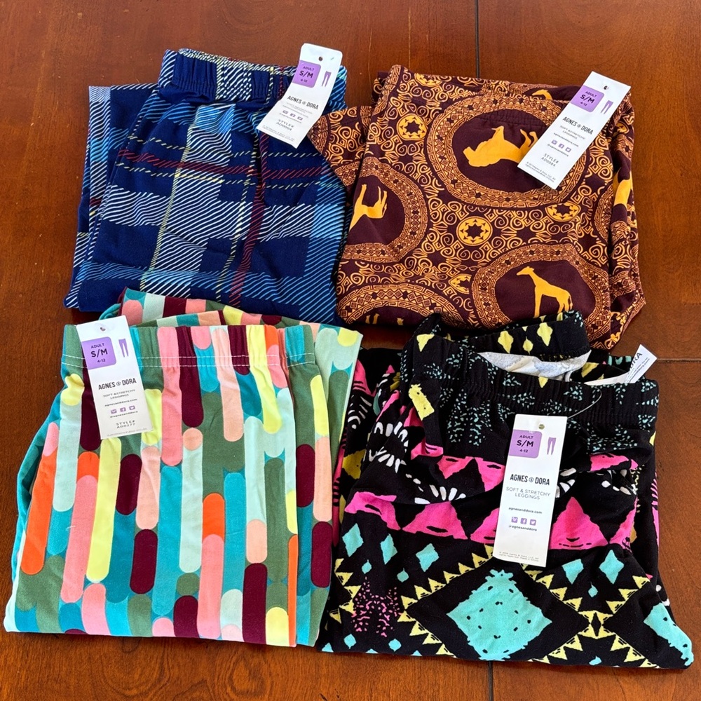 Agnes & Dora Women's Legging‎ Bundle of 4.  Size S/M 4-12. NWT